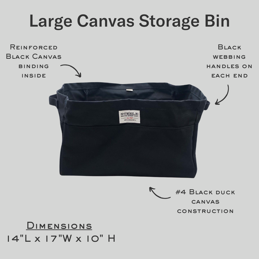 Black Large Canvas Storage Bin
