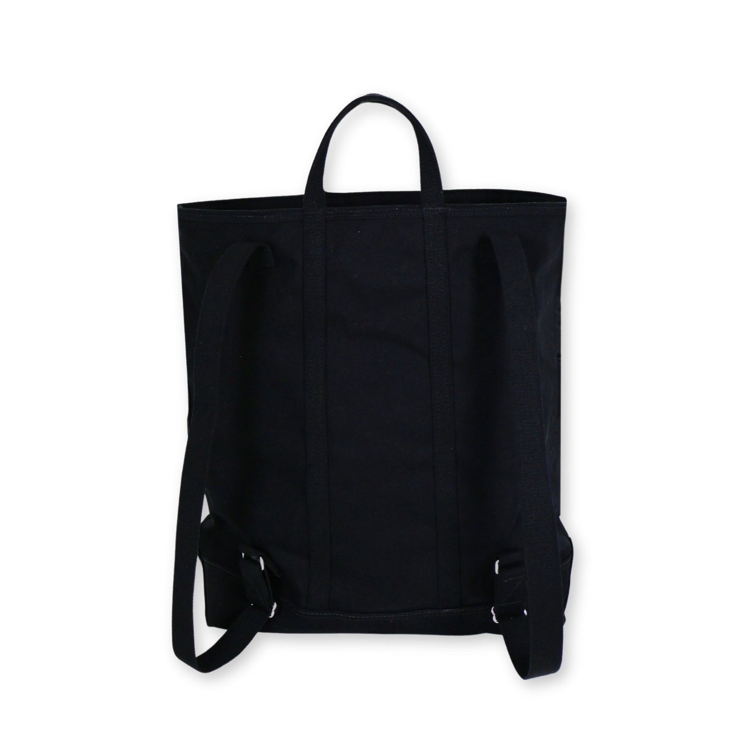 Black backpack on a white background