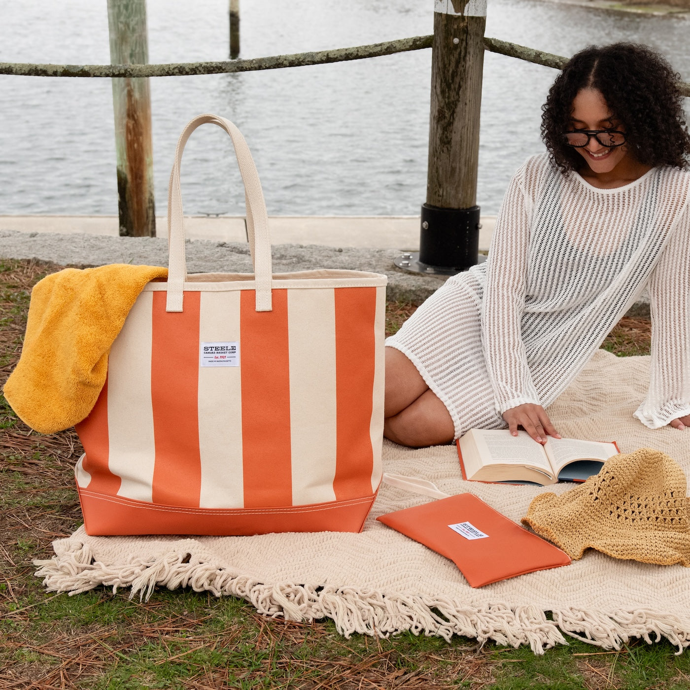 Striped Tote Set