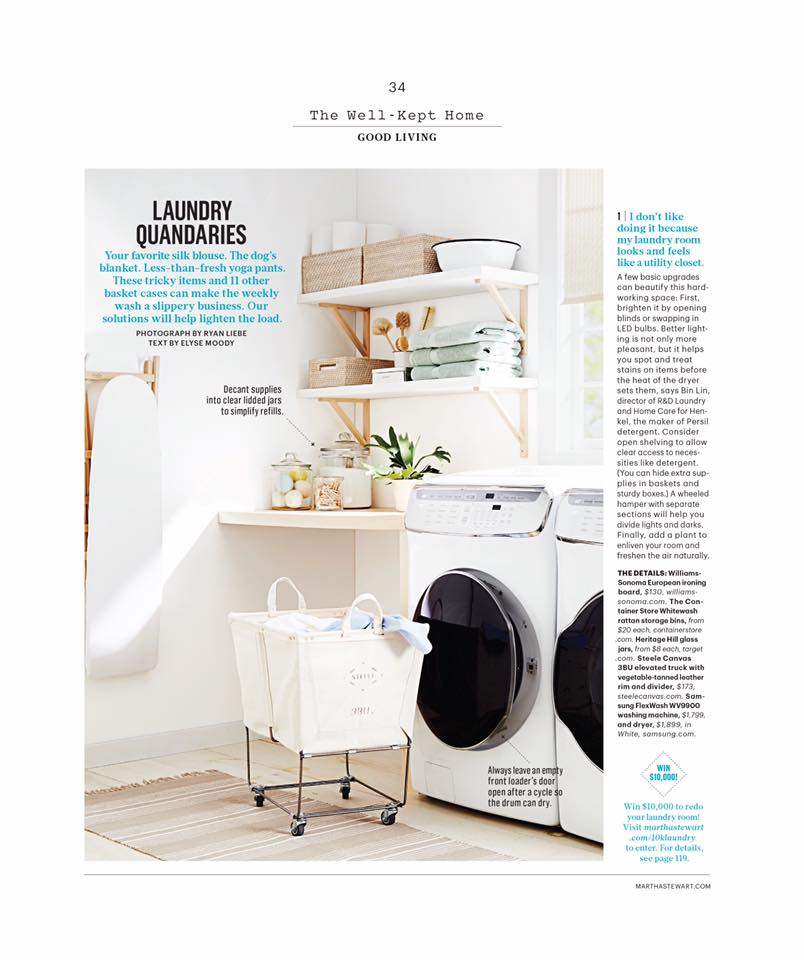 Martha Stewart Living: Laundry Quandaries – Steele Canvas Basket Corp