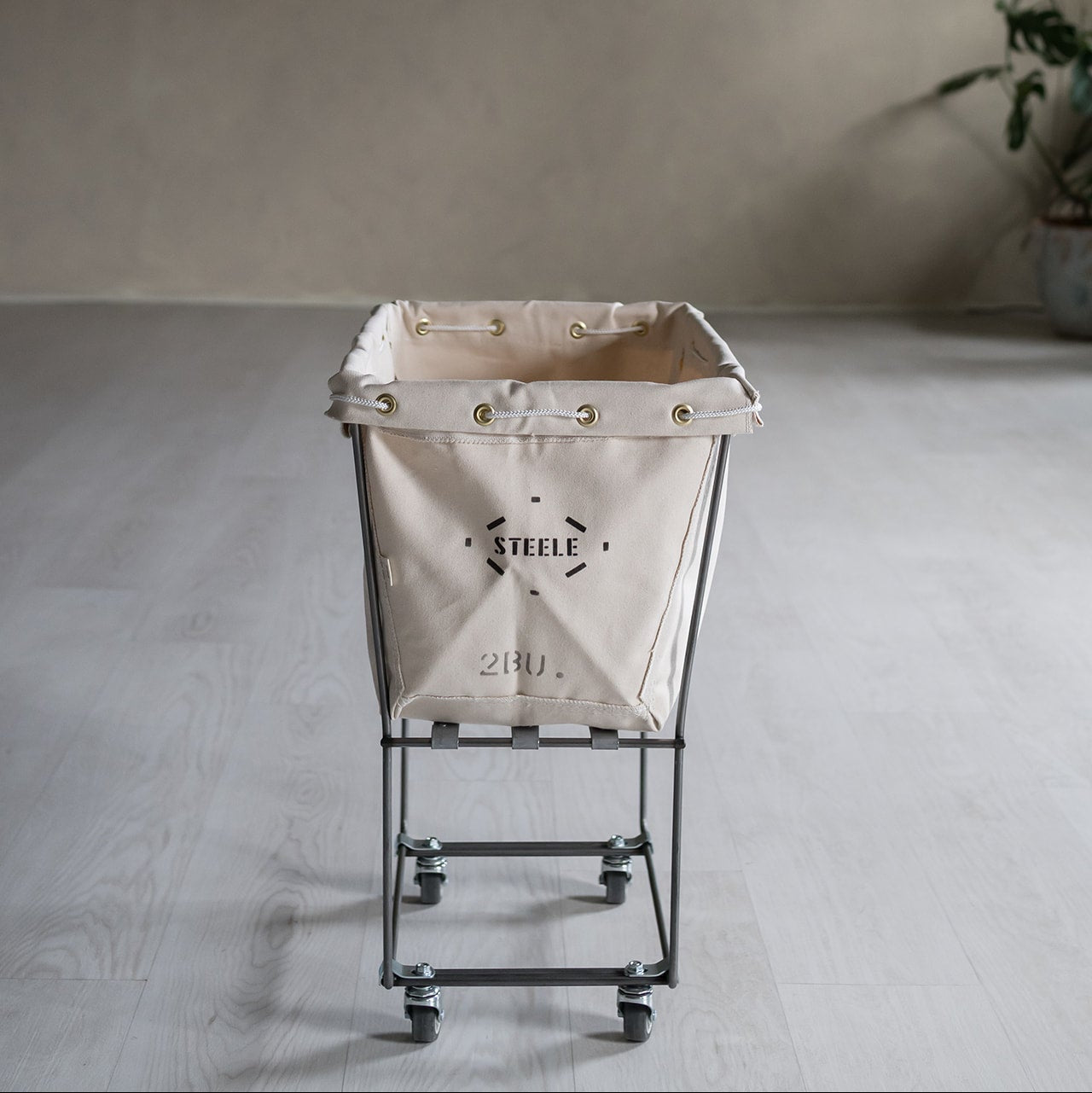 natural canvas laundry truck on wheels 