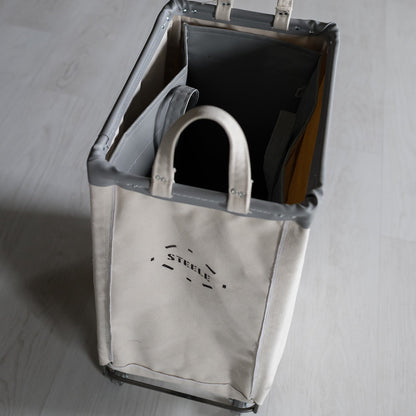 laundry hamper with a vinyl liner inside