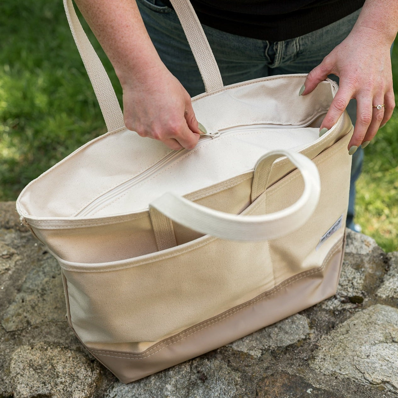 Steele Canvas Black Canvas Everyday Zip Top Tote Bag Steele Canvas Black Canvas Everyday Zip Top Tote Bag