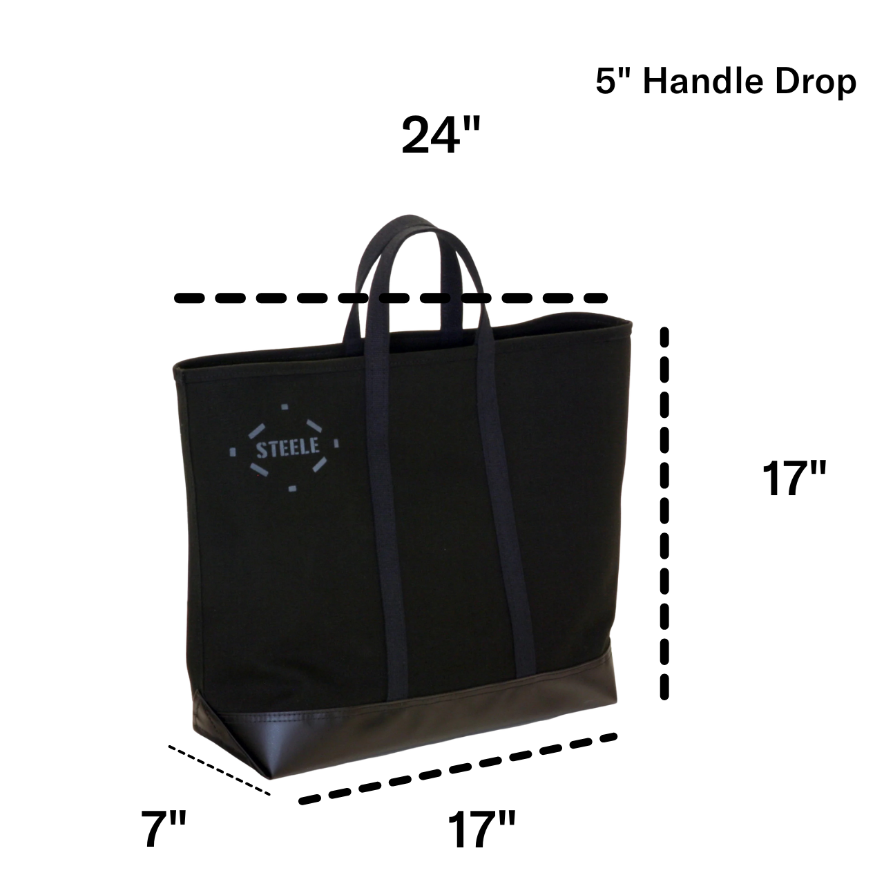 Black Canvas Tote Bag - Medium